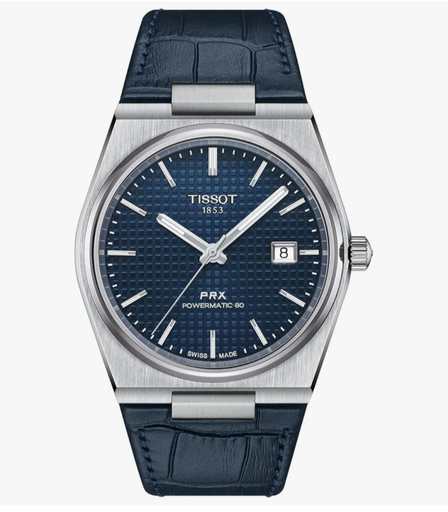 Montre Tissot PRX sur cuir noir