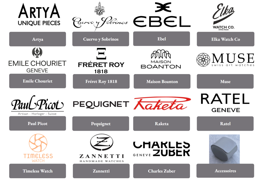 liste de logos de marques de montres de luxe indépendantes