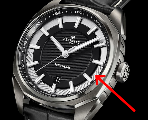 Montre Perrelet avec une masse périphérique côté cadran
