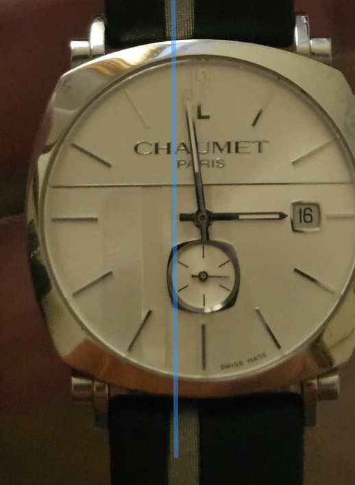 Dandy Chaumet , linearité de la bande entre le bracelet et le cadran