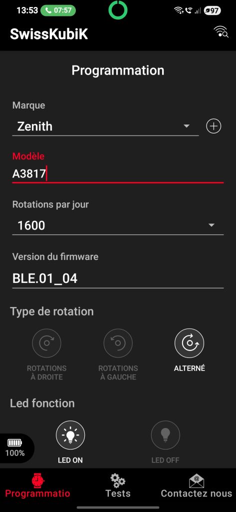 CAPTURE D'ECRAN DE L'APPLICATION