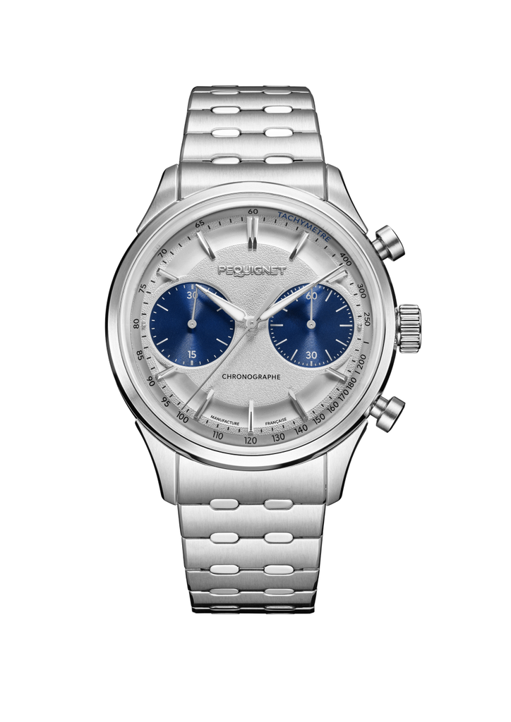 ROYALE CHRONO BRACELET ACIER CADRAN BLEU